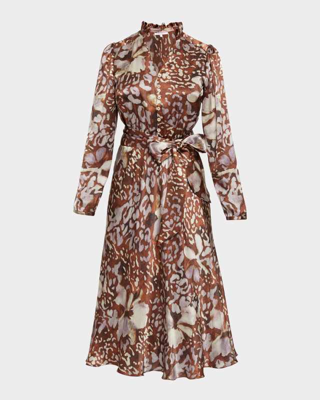 Irina Abstract-Print Midi Shirtdress